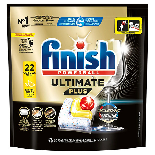 Finish Ultimate Plus Vaatwastabletten Lemon (22 vaatwasbeurten)  SFI01150 - 1