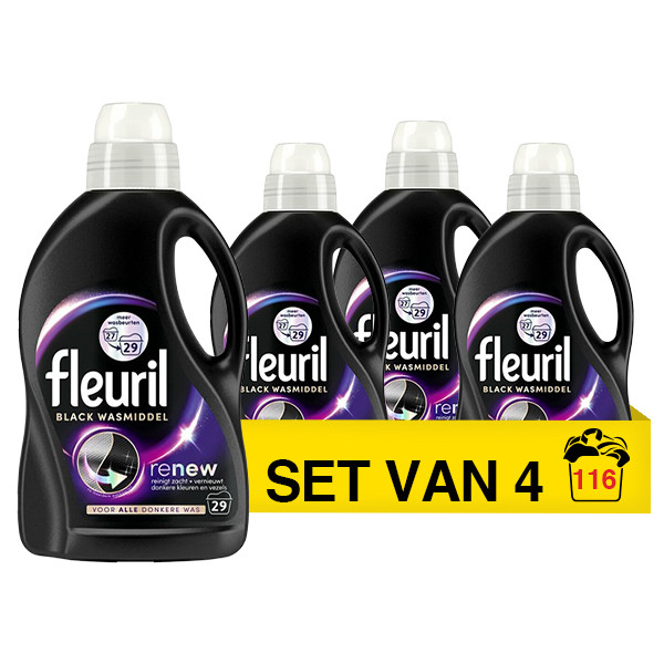 Aanbieding: Fleuril Black Vloeibaar Wasmiddel 1,305 liter (4 stuks - 116 wasbeurten) SFL00047 - 1