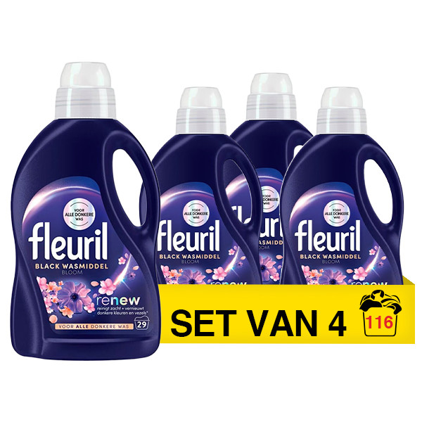 Aanbieding: Fleuril Renew Vloeibaar Wasmiddel Black Bloom 1305 ml (4 flessen - 116 wasbeurten) SFL00081 - 1