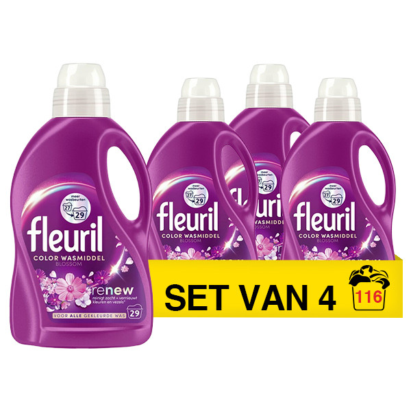 Fleuril Aanbieding: Fleuril Renew Vloeibaar Wasmiddel Bloesem 1,305 Liter (4 flessen - 116 wasbeurten)  SFL00043 - 1