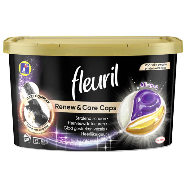 Fleuril Renew & Care Black wasmiddel capsules (12 wasbeurten)  SFL00015 - 1