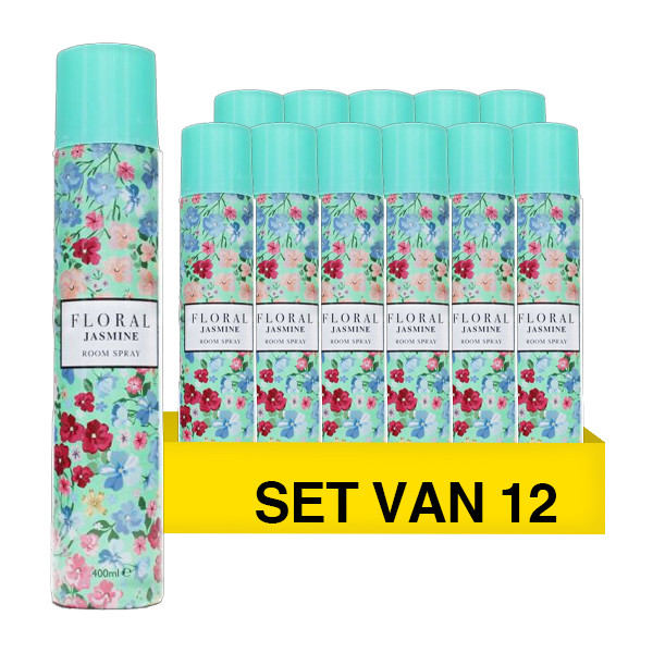 Aanbieding: Floral Room Spray Jasmine (12 stuks à 400 ml) SFL00077 - 1