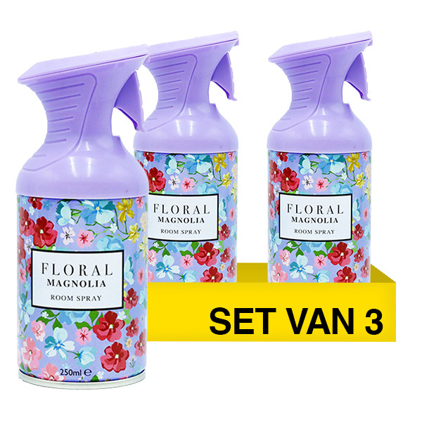 Aanbieding: Floral Trigger Room Spray Magnolia (3 stuks à 250 ml) SFL00085 - 1