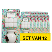 Aanbieding: Floral Wax Melt & Burner Set Jasmine (12 stuks à 60 g) SFL00069