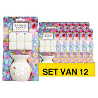 Aanbieding: Floral Wax Melt & Burner Set Magnolia (12 stuks à 60 g) SFL00065