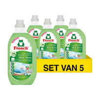 Frosch Aanbieding: Frosch Vloeibaar Wasmiddel Sensitive Aloe Vera 1,5 Liter (5 flessen - 150 wasbeurten)  SFR00113