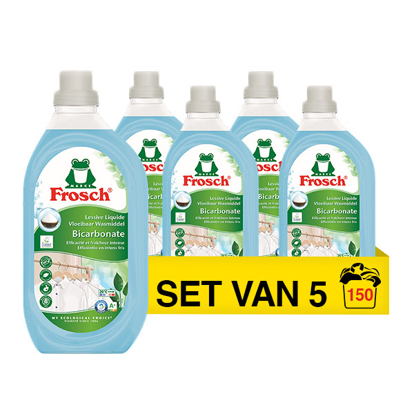 Aanbieding: Frosch Wasmiddel Bicarbonate 1,5 liter (5 flessen - 150 Wasbeurten) SFR00194 - 1