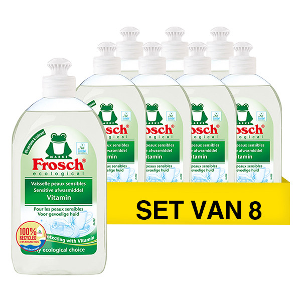 Frosch Aanbieding: Frosch afwasmiddel Sensitive Vitamin (8 flessen a 500 ml)  SFR00117 - 1