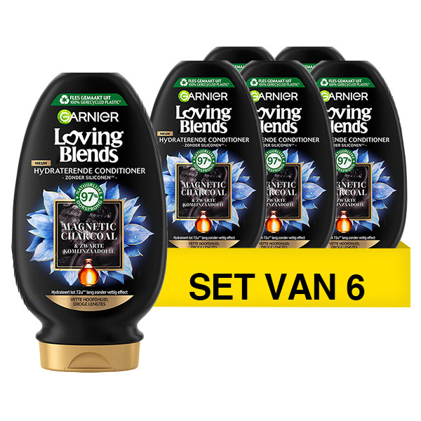 Garnier Aanbieding: Garnier Conditioner Loving Blends - Charcoal (6 flessen - 250 ml)  SGA02019 - 1