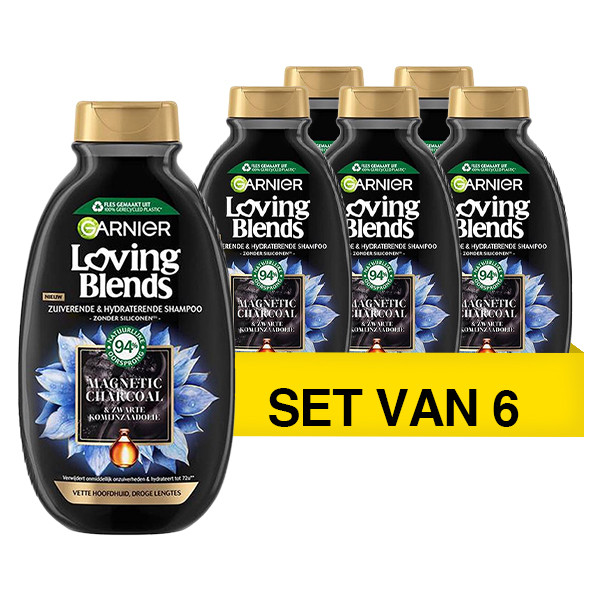 Garnier Aanbieding: Garnier Shampoo Loving Blends - Charcoal (6 flessen - 300 ml)  SGA02027 - 1