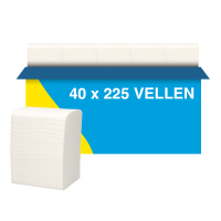 Gevouwen toiletpapier 2-laags | 40 pakken | 123schoon huismerk | Geschikt voor Tork T3 dispenser SDR02010