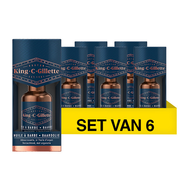 Gillette Aanbieding: 6x Gillette King C. baardolie (30 ml)  SGI00118 - 1