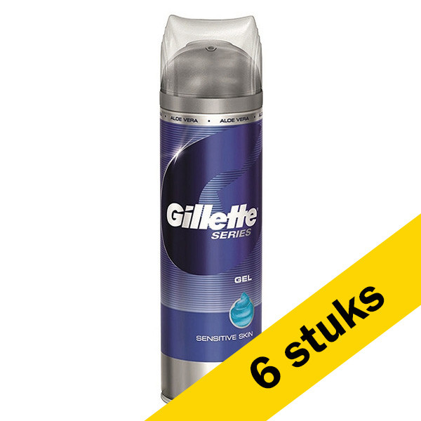 Gillette Aanbieding: 6x Gillette Sensitive scheergel (200 ml)  SGI00113 - 1