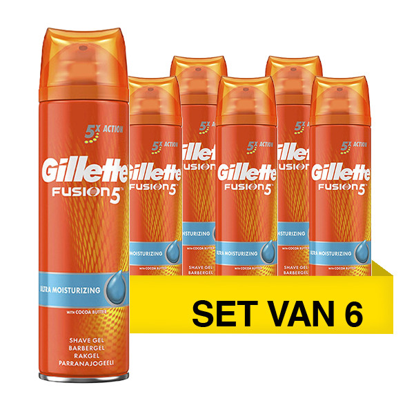 Aanbieding: Gillette Fusion5 Scheergel Ultra Moisturising (6 stuks à 200 ml) SGI00310 - 1
