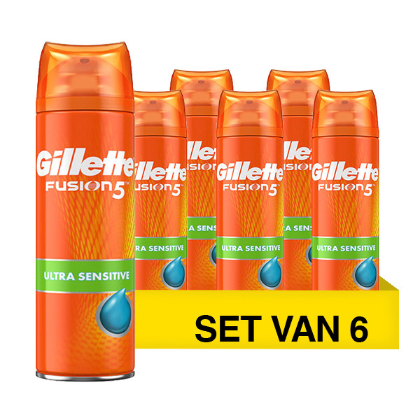 Aanbieding: Gillette Fusion Hydra Sensitive Skin scheergel (6 stuks à 200 ml) SGI00122 - 1