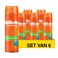 Aanbieding: Gillette Fusion Hydra Sensitive Skin scheergel (6 stuks à 200 ml) SGI00122