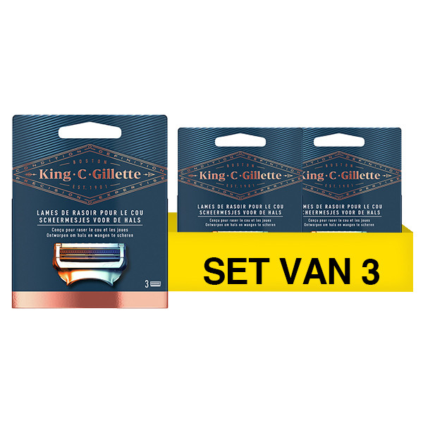Aanbieding: Gillette King C. scheermesjes voor de hals (3 verpakkingen à 3 stuks) SGI00298 - 1