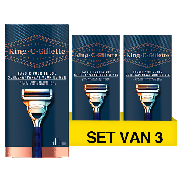 Aanbieding: Gillette King C. scheersysteem voor de hals + 1 mesje (3 stuks) SGI00300 - 1