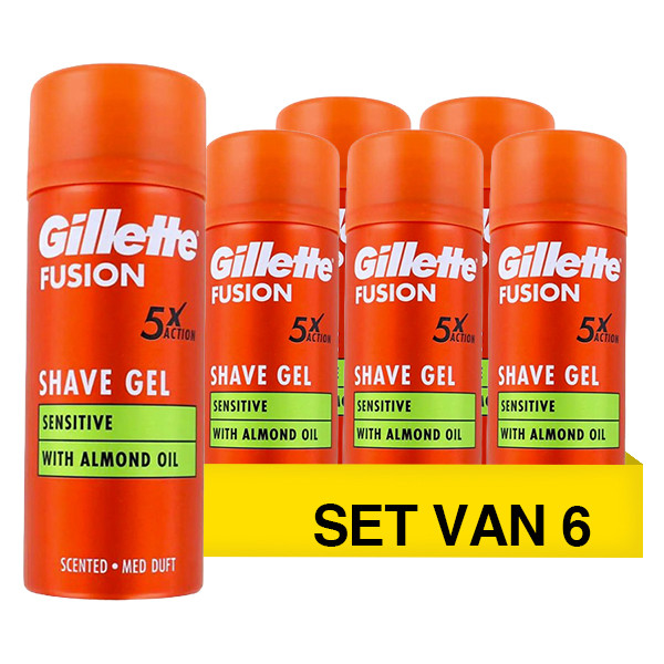 Aanbieding: Gillette Scheergel Mini Fusion5 Ultra Sensitive (6 stuks à 75 ml) SGI00290 - 1