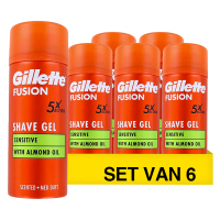 Aanbieding: Gillette Scheergel Mini Fusion5 Ultra Sensitive (6 stuks à 75 ml) SGI00290