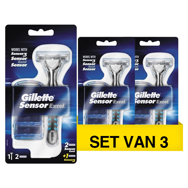 Aanbieding: Gillette Sensor Excel scheersysteem + 3 mesjes (3 stuks) SGI00302 - 1