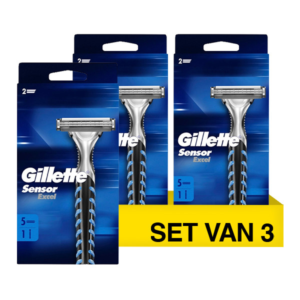 Aanbieding: Gillette Sensor Excel scheersysteem + 5 mesjes (3 stuks) SGI00312 - 1