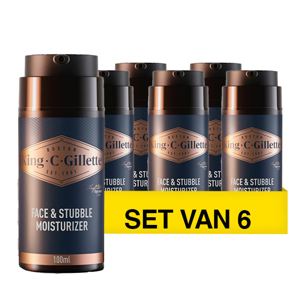 Aanbieding: King C. Gillette Gezicht en Stoppelbaard Hydraterende Crème (6 stuks à 100 ml) SGI00251 - 1
