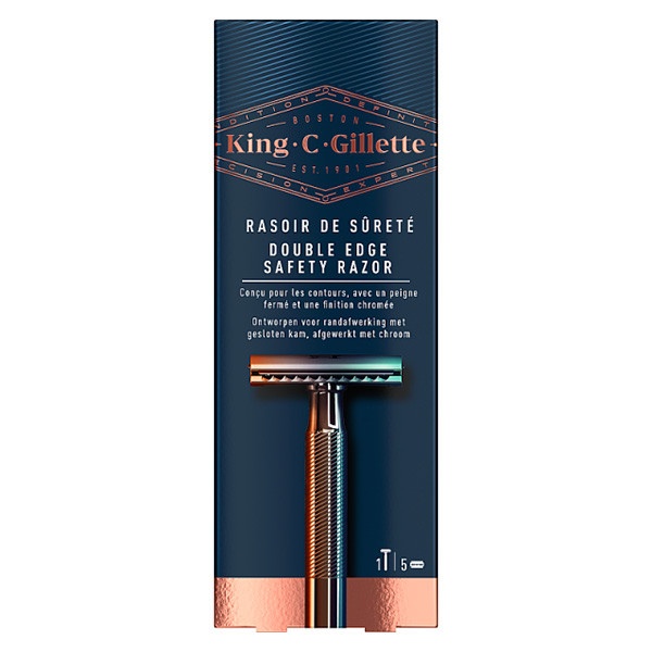 Gillette King C. Double Edge scheersysteem + 5 mesjes  SGI00088 - 1