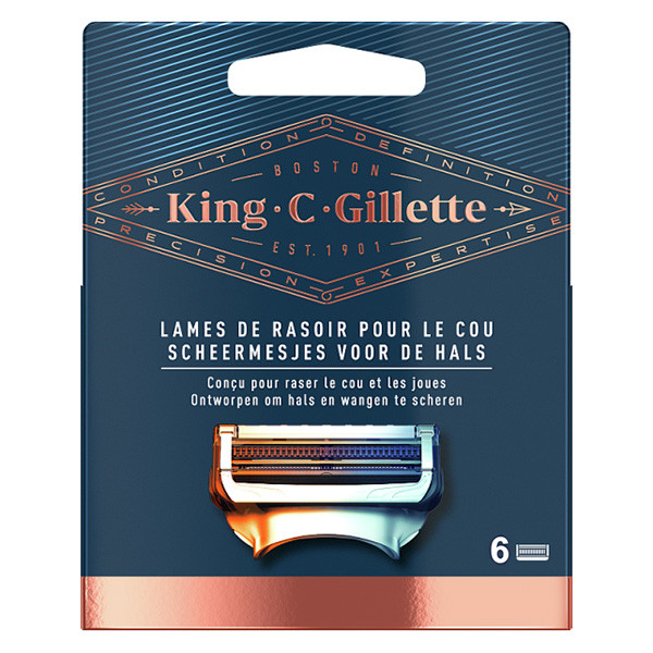 Gillette King C. scheermesjes voor de hals (6 stuks)  SGI00087 - 1