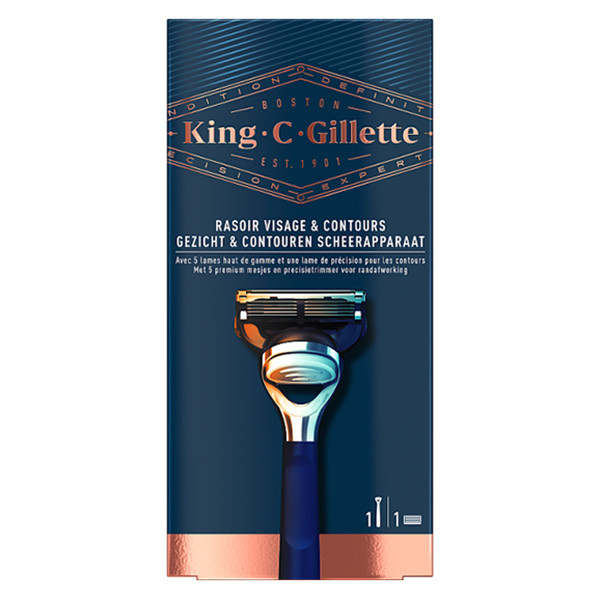Gillette King C. scheersysteem voor gezicht en contouren + 1 mesje  SGI00083 - 1