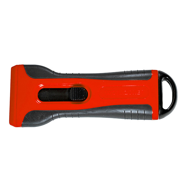 Glasschraper Inschuifbaar Mes + 4 reservemesjes | Rood/Zwart (123schoon huismerk) SDR08628 - 1