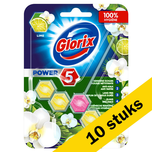Glorix Aanbieding: 10x Glorix toiletblok Lime (55 gram)  SGL00035 - 1