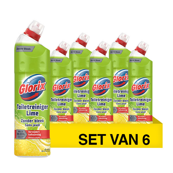 Aanbieding: Glorix Toiletreiniger Lime Zonder Bleek (6 stuks à 750 ml) SGL00110 - 1
