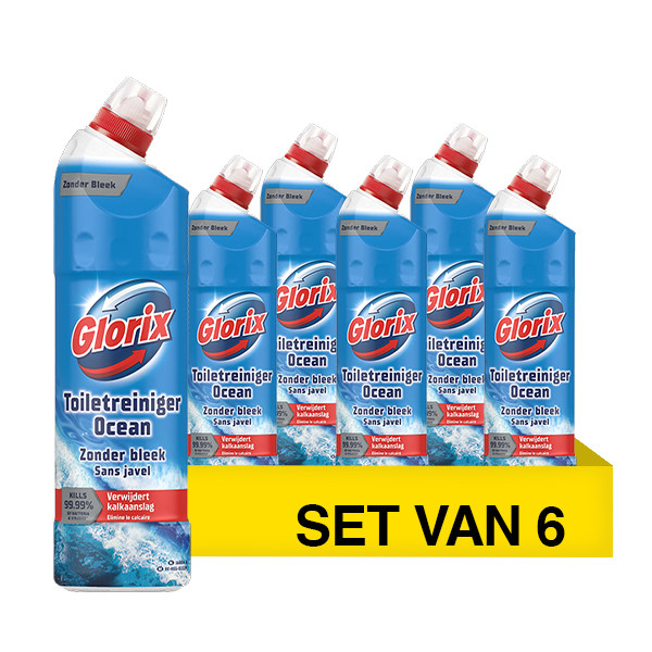 Aanbieding: Glorix Toiletreiniger Ocean Zonder Bleek (6 stuks à 750 ml) SGL00108 - 1