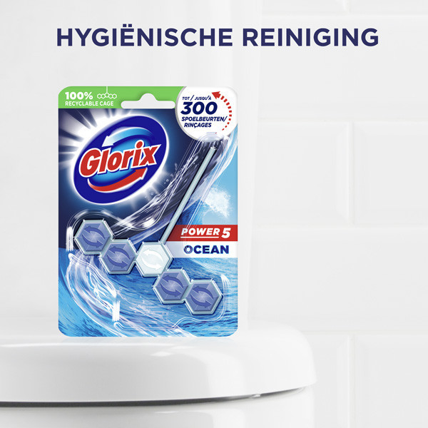 Glorix Aanbieding: Glorix toiletblok Power 5 Ocean 55 gram (9 stuks)  SGL00043 - 4
