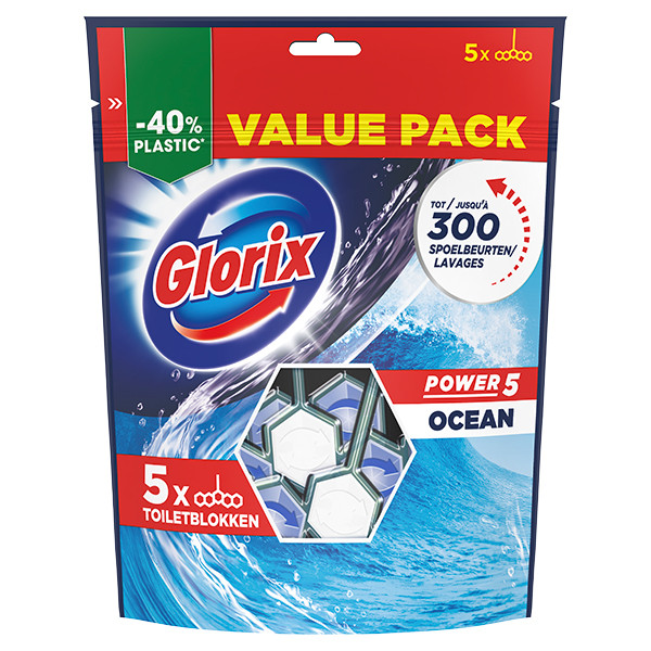 Glorix Power 5 Ocean Toiletblok (5 stuks) SGL00070 - 1