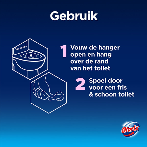 Glorix Toiletblok Magnolia Actief Blauw Water (53 g)  SGL00083 - 4