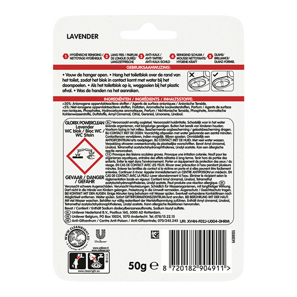Glorix Toiletblok Power Clean Lavendel (50 g) SGL00089 - 2