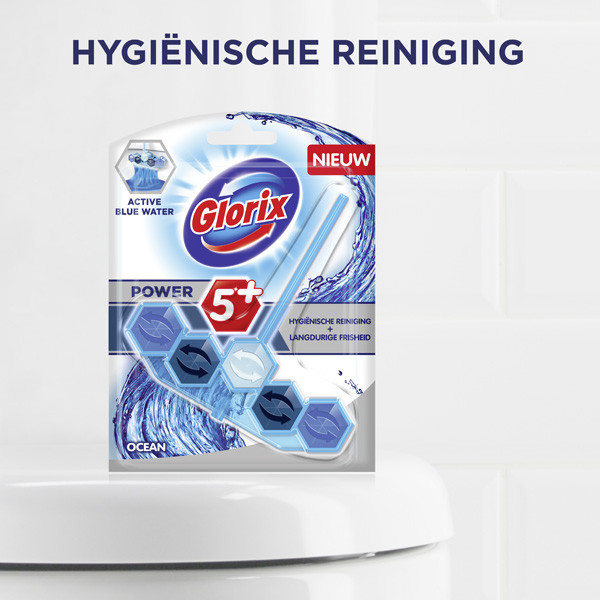 Glorix toiletblok Power 5 Blauw Water Ocean 53 gram (7 stuks)  SGL00051 - 3