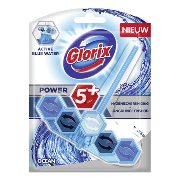 Glorix toiletblok Power 5 Blauw Water Ocean (53 gram)  SGL00050 - 1