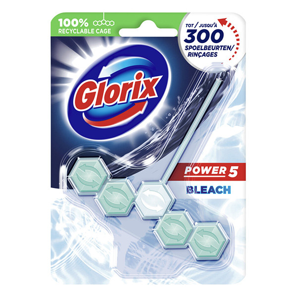 Glorix toiletblok Power 5 Bleach (55 gram)  SGL00044 - 1
