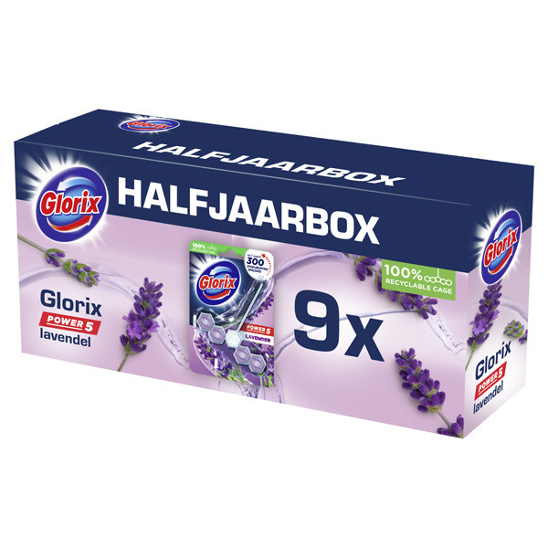 Glorix toiletblok Power 5 Lavendel (55 gram)  SGL00054 - 5