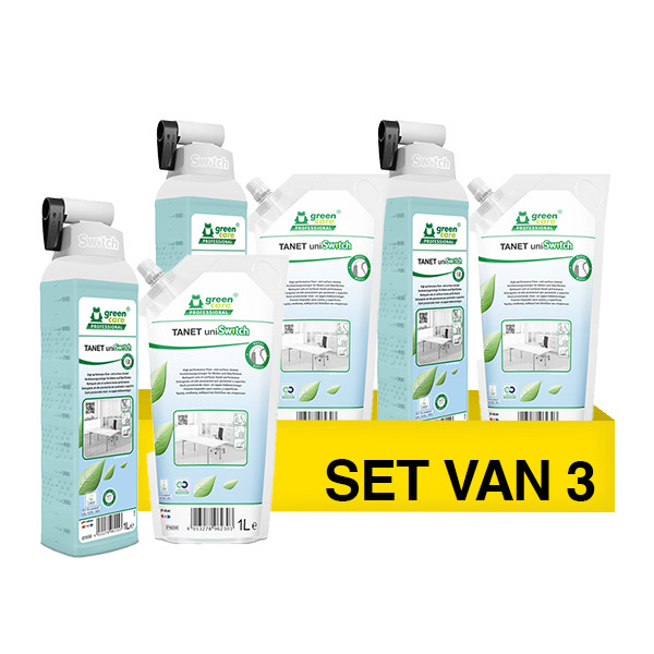 Aanbieding: Green Care Tanet Uniswitch | Vloer- en oppervlakkenreiniger | Ultra geconcentreerd | 3 stuks x 1 L SGR00158 - 1