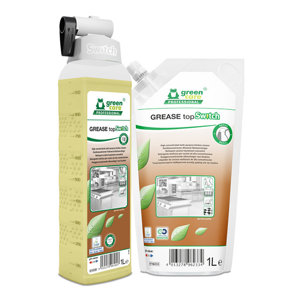 Green Care Grease Topswitch navulling | Multifunctionele Keukenreiniger/ontvetter | Ultra geconcentreerd | 1 L SGR00171 - 1