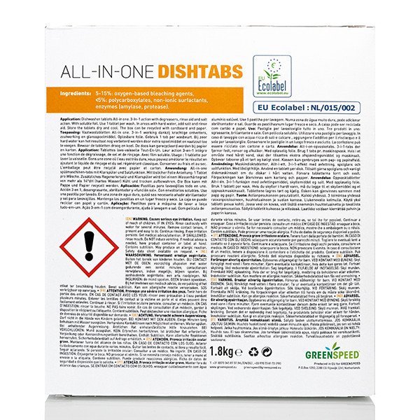 Greenspeed Dishtabs All-in-one Vaatwastabletten 1,8 kg (100 vaatwasbeurten) SGR00067 - 2