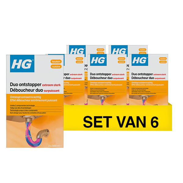 Aanbieding: HG Duo Ontstopper (6 verpakkingen à 2x 500 ml) SHG00458 - 1