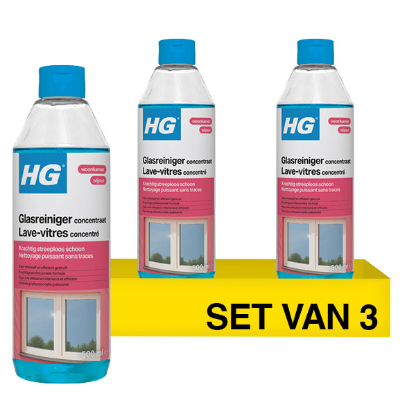 Aanbieding: HG Glasreiniger Concentraat (3 stuks à 500 ml) SHG00578 - 1