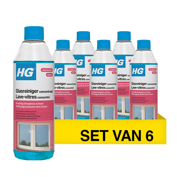 Aanbieding: HG Glasreiniger Concentraat (6 stuks à 500 ml) SHG00579 - 1