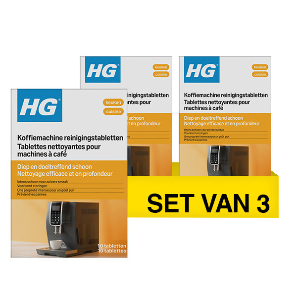 Aanbieding: HG Koffiemachine Reinigingstabletten (3 verpakkingen à 10 stuks) SHG00487 - 1