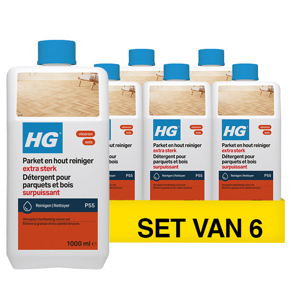 Aanbieding: HG Parket en Hout Reiniger Extra Sterk (6 stuks à 1 liter) SHG00711 - 1